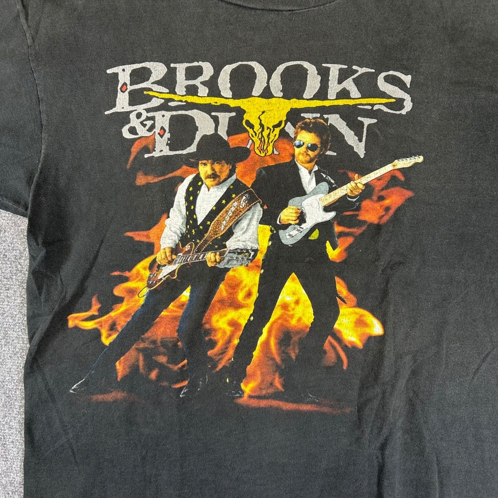 Vintage Brooks & Dunn Electric Rodeo T-Shirt XL Black 90s Country Band Tee Anvil - Picture 2 of 7